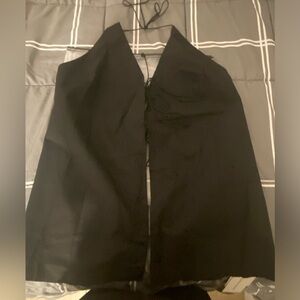 NWT Commense Cotton & Linen Backless Halter top and shorts set in black